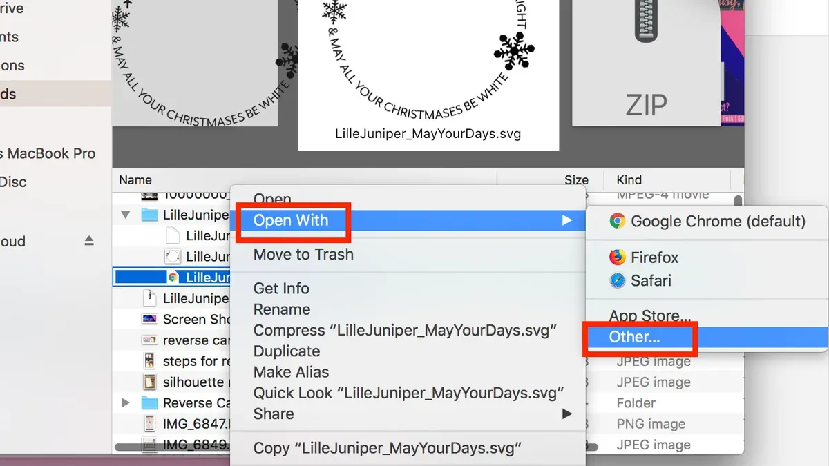 How to open.svg file on Mac shown on MacBook screen