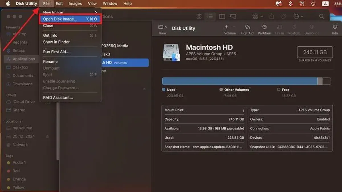 How to open.iso file on Mac shown by mounted ISO file on MacBook screen
