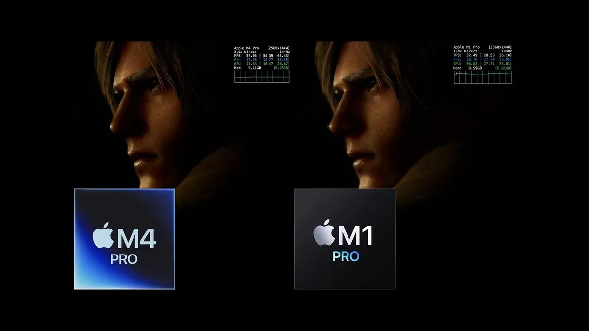 Person playing Resident Evil 4 Remake on iMac M4 with Apple Silicon