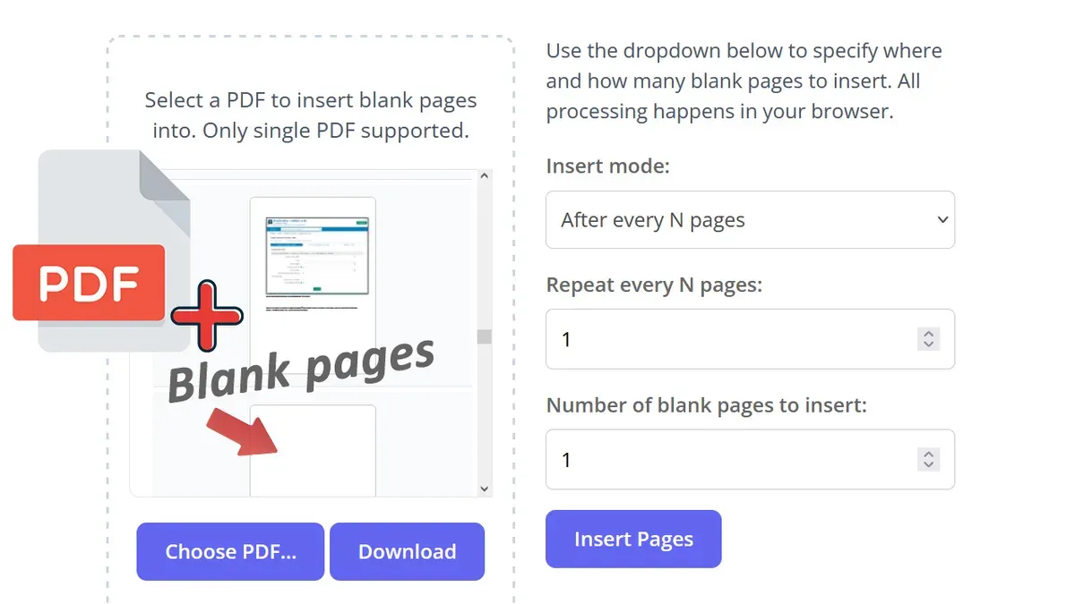 How to insert a blank page into PDF in Preview on Mac displayed on screen