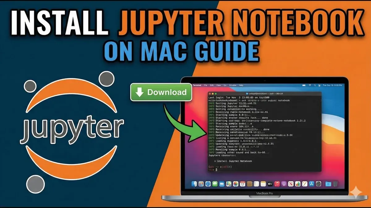 MacBook screen displaying terminal commands for how to install Jupyter Notebook on Mac