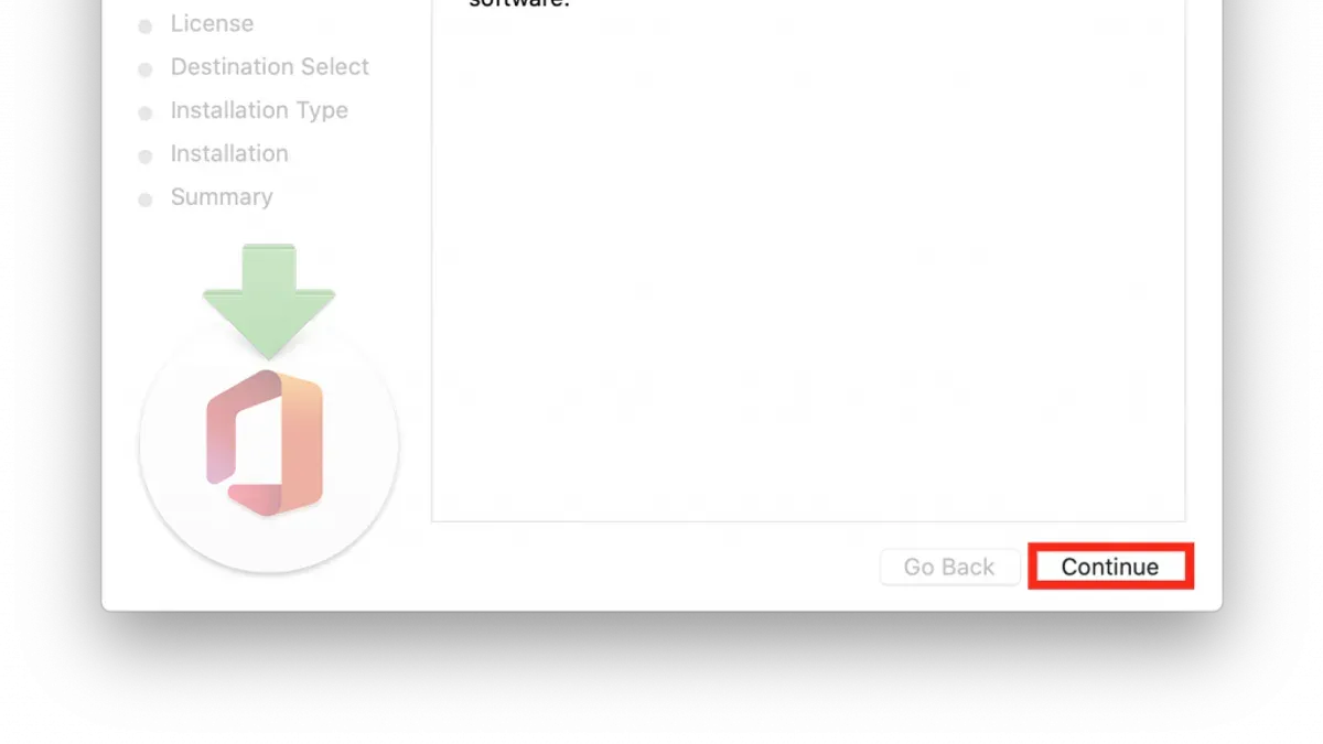 Person installing Microsoft Office on MacBook showing installation process on screen