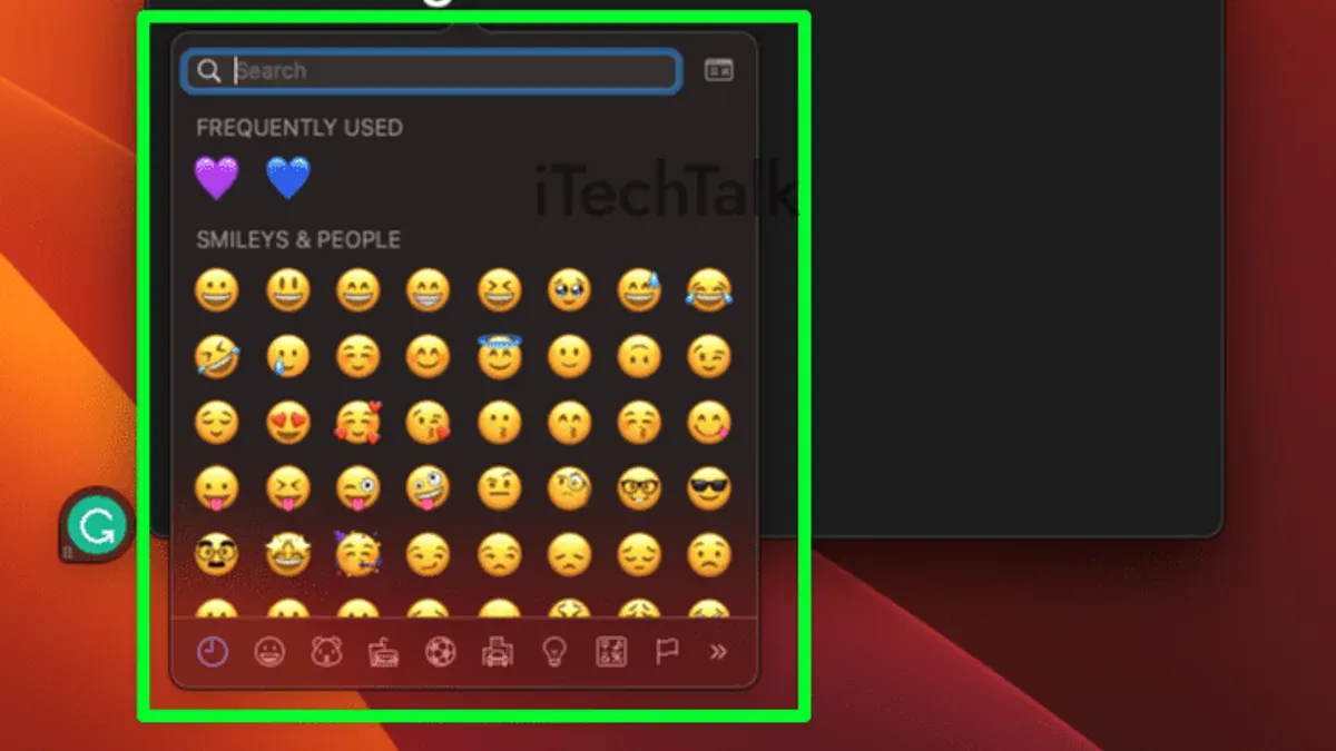 Mac keyboard shortcut to open Emoji picker displayed on screen
