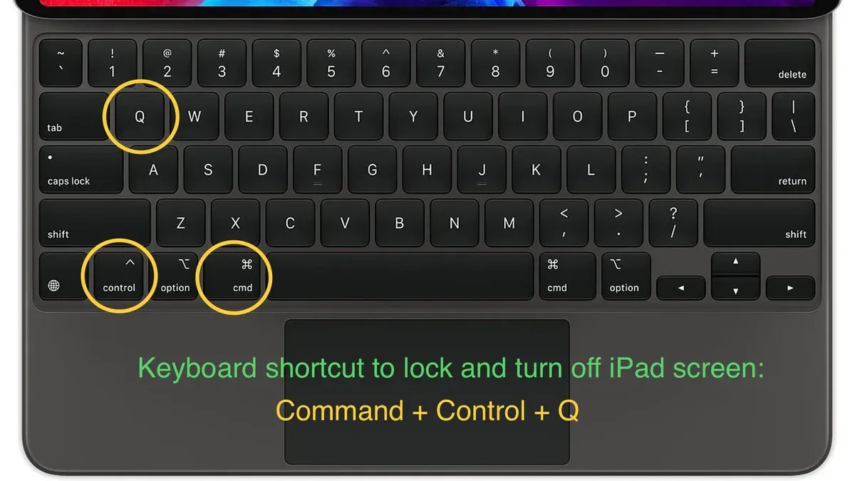 Person pressing Mac keyboard shortcut to lock the screen