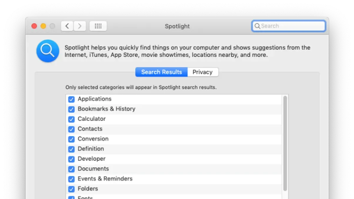 Mac keyboard shortcut to open Spotlight on a laptop screen