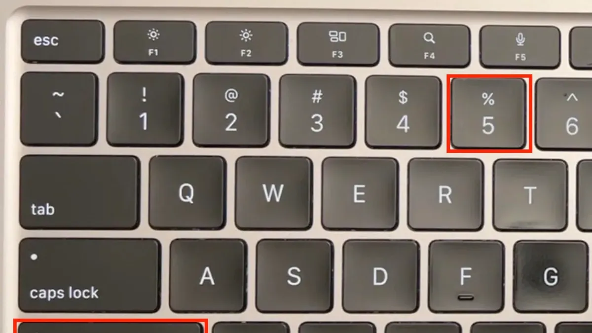 Mac keyboard shortcut to record the screen shown on MacBook display