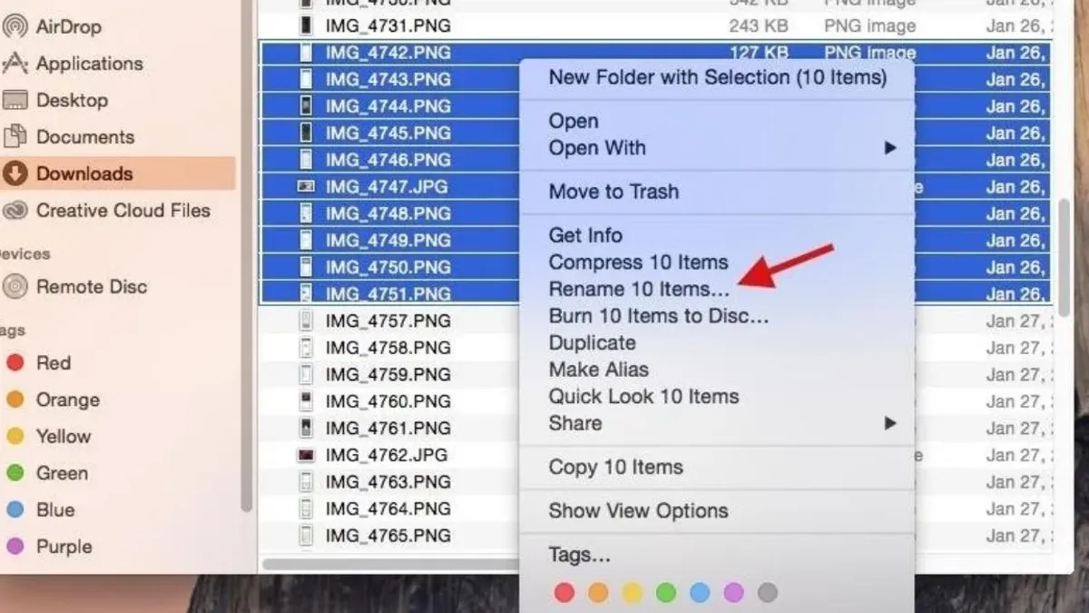 Mac keyboard shortcut to rename a file shown on MacBook screen
