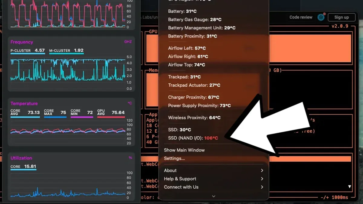 MacBook Air M5 laptop showing heat management during use