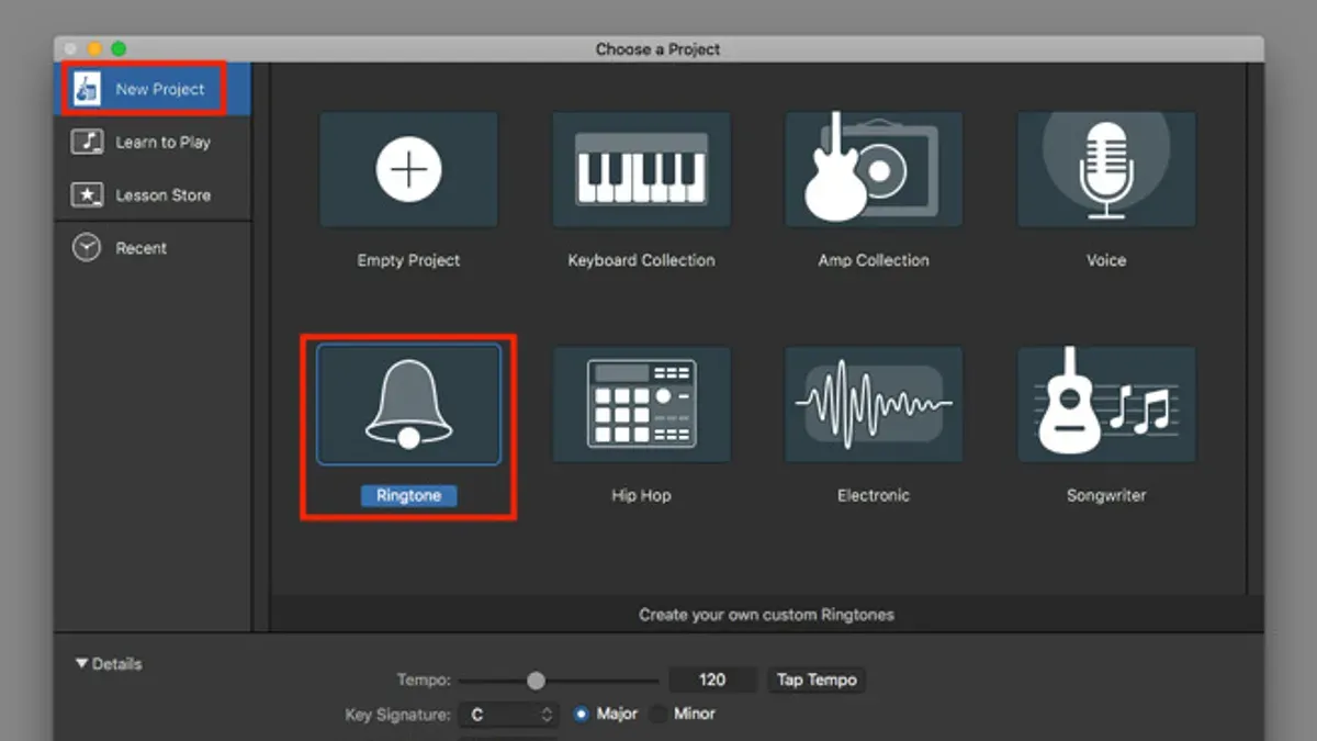 User making a custom ringtone in GarageBand on iPhone