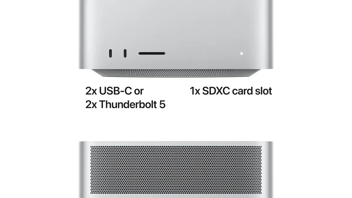 Mac Studio M4 Max storage full notification on screen with user managing files