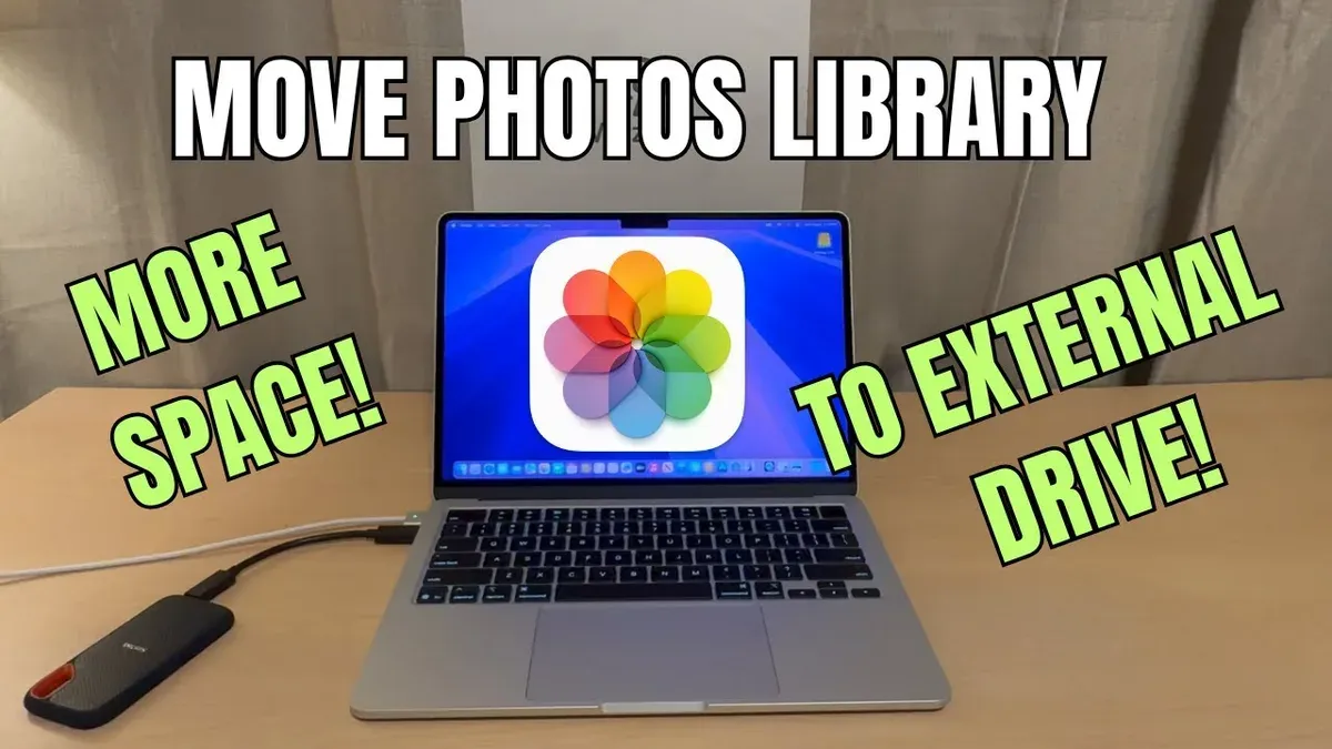 How to move Photos library to external drive in Photos app on MacBook