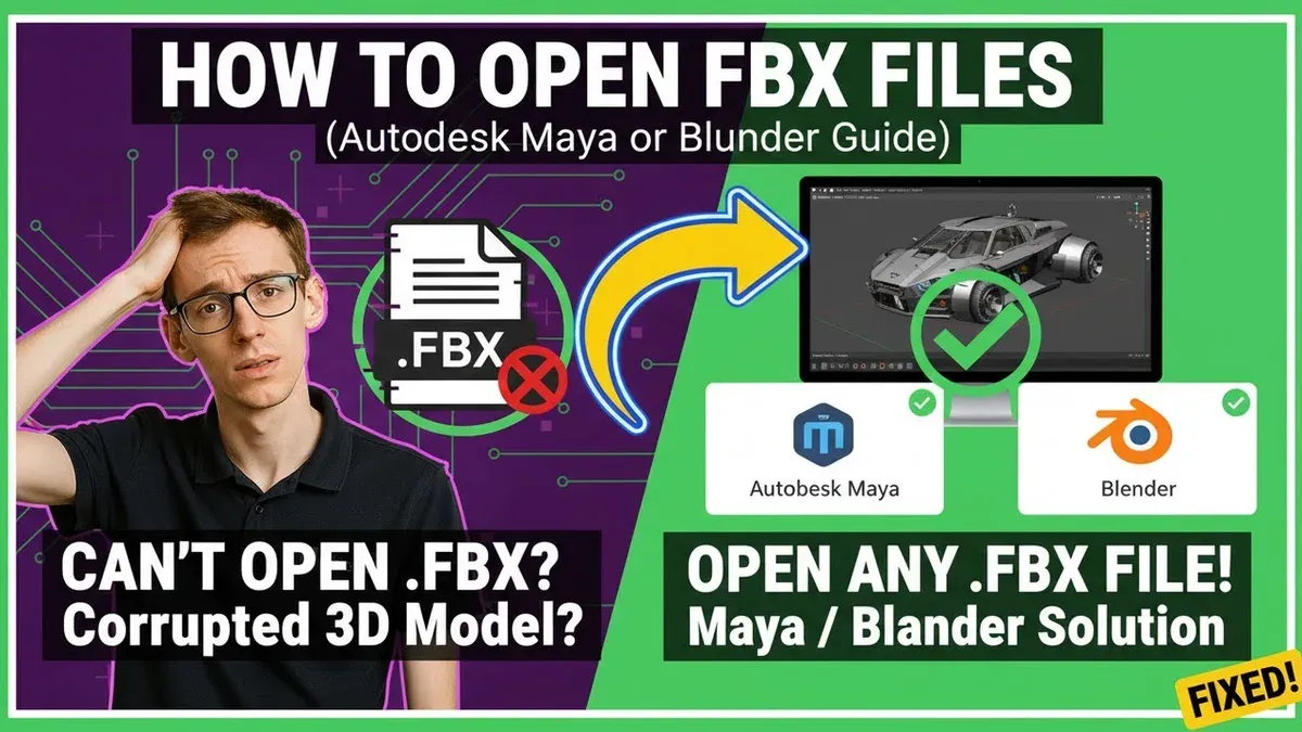 MacBook showing how to open.fbx file on Mac with 3D model software interface