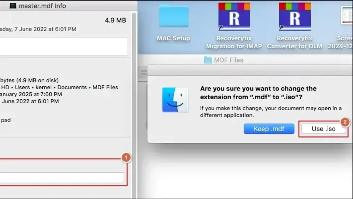 How to open.mdf file on Mac displayed on a MacBook screen