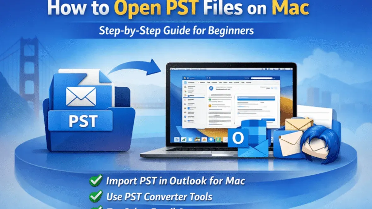 How to open.pst file on Mac displayed on MacBook screen with email client