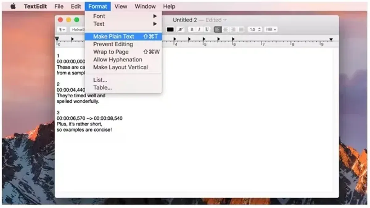 MacBook displaying video with subtitles and how to open.srt file on Mac
