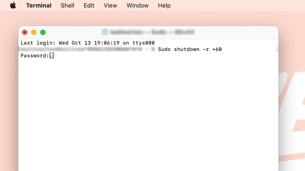How to restart Mac from command line in Mac Terminal shown on MacBook screen