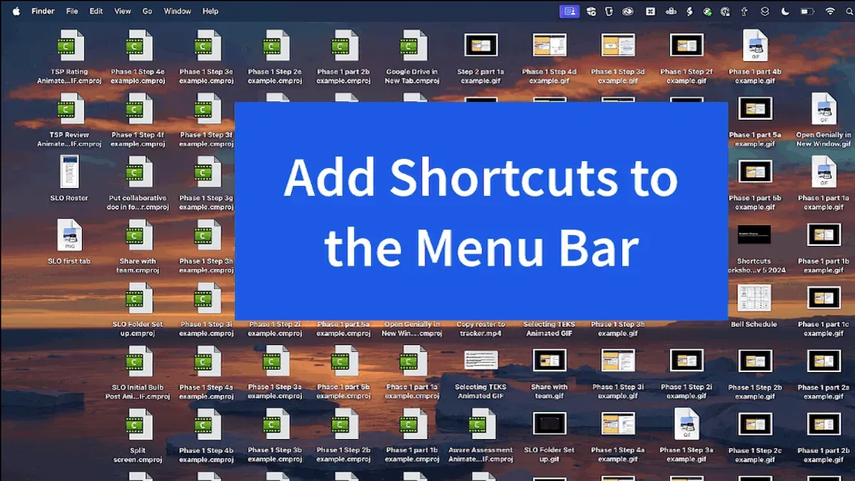 Running a shortcut from the menu bar in Shortcuts app on Mac