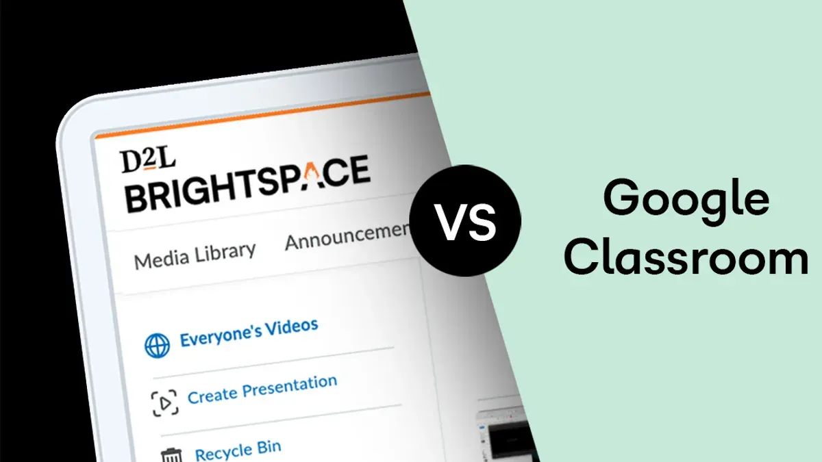 Teacher helping students during switching from Google Classroom to Brightspace on computers