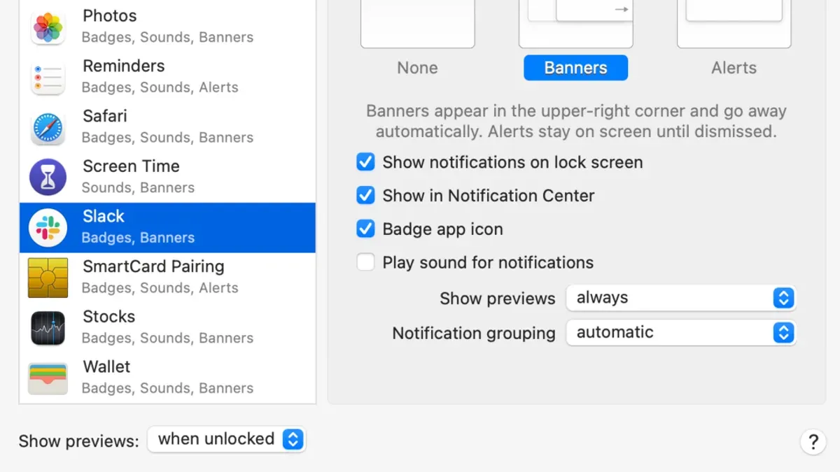User turning off app notifications on Mac to reduce distractions