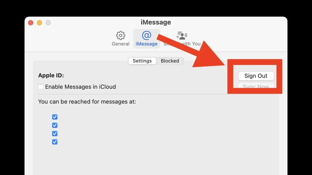 How to turn off iMessage on Mac in Messages app on a MacBook screen