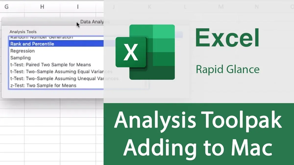 Using Data Analysis ToolPak in Excel on Mac for statistical analysis