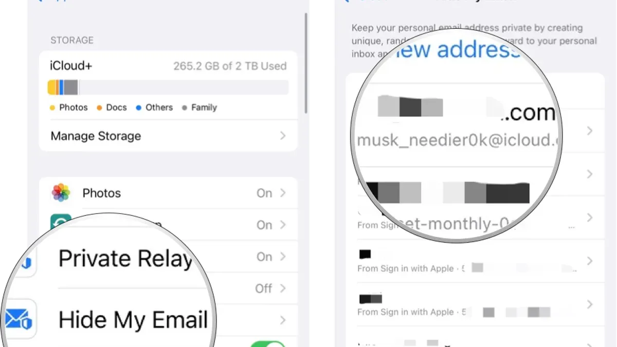 Using Hide My Email in Mail app to protect personal email address