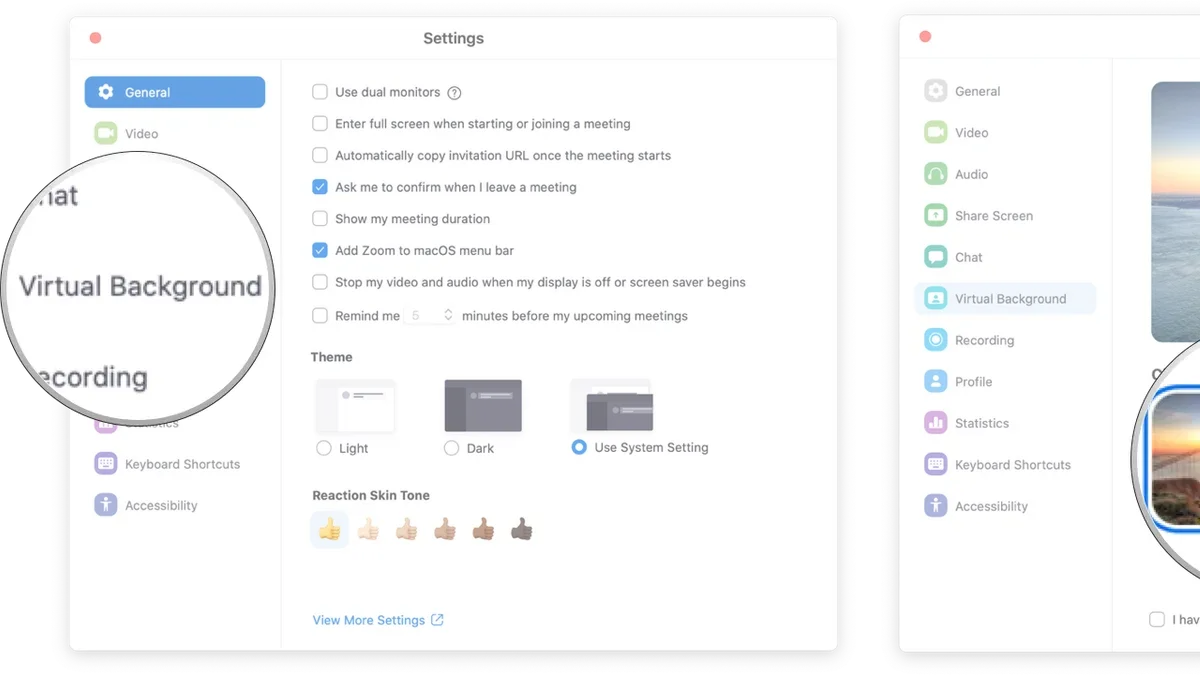 Mac user applying how to use virtual background in Zoom on Mac during video call