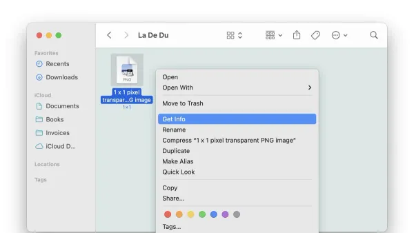 macOS Finder window displaying how to lock a file from editing in Finder