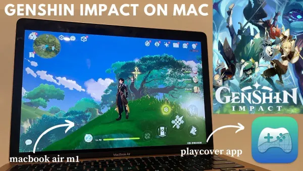 MacBook Air M3 running Genshin Impact smoothly during gameplay