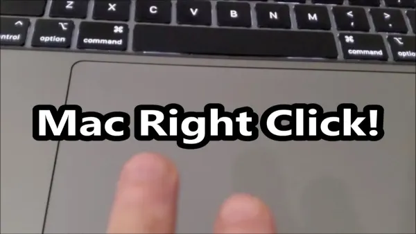 Person demonstrating how to right click on MacBook Pro M1 Pro trackpad