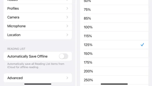 User adjusting how to zoom a website permanently in Safari on Mac and iPhone screens