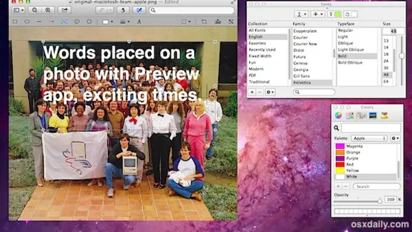 How to add text to an image in Preview on a Mac screen
