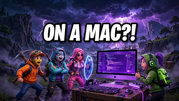 Person playing Fortnite smoothly on iMac M4 with optimized settings