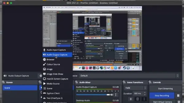 How to capture desktop audio in OBS Studio on Mac setup with virtual audio device