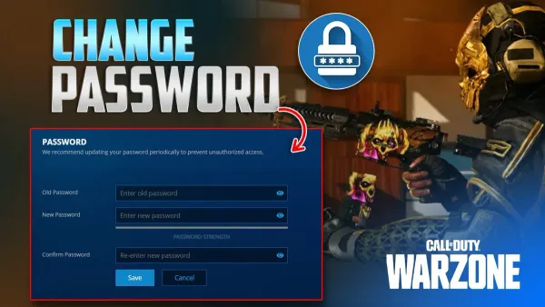 Gamer changing Call of Duty password securely on a laptop