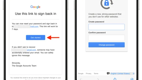 Person changing Google account password on smartphone securely