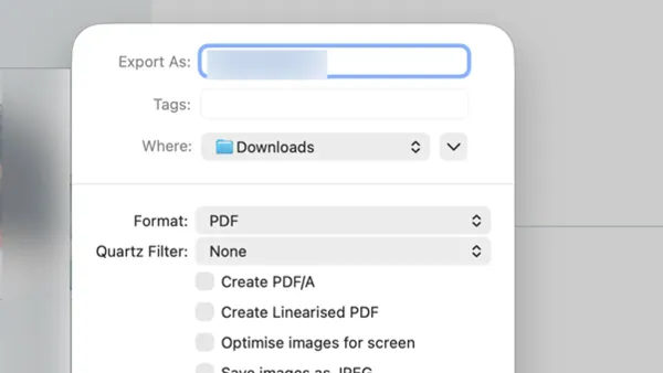 How to compress a PDF in Preview on a MacBook screen