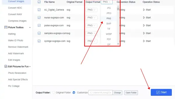 How to convert SVG to PNG on Mac displayed on a MacBook screen