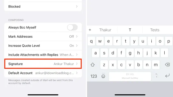 How to create an email signature in Mail app shown on MacBook screen