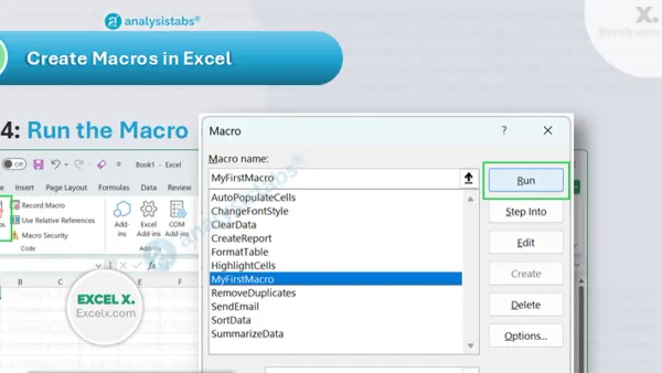 How to create a macro in Excel on Mac shown on a laptop screen