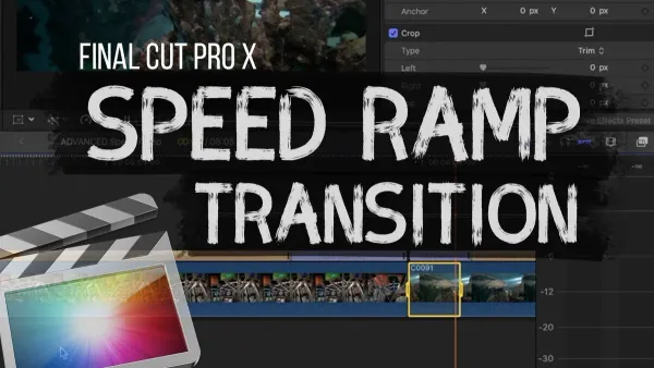 Video editor creating speed ramps in Final Cut Pro on a Mac computer
