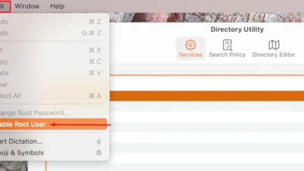 How to enable root user on Mac displayed on a MacBook screen in system settings