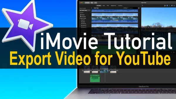 How to export for YouTube in iMovie shown on MacBook screen