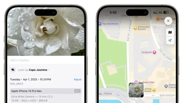 How to find where a photo was taken in Photos app shown on iPhone screen