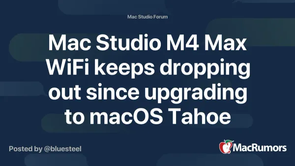 Person troubleshooting Mac Studio M4 Max Wi-Fi keeps dropping issue in home office