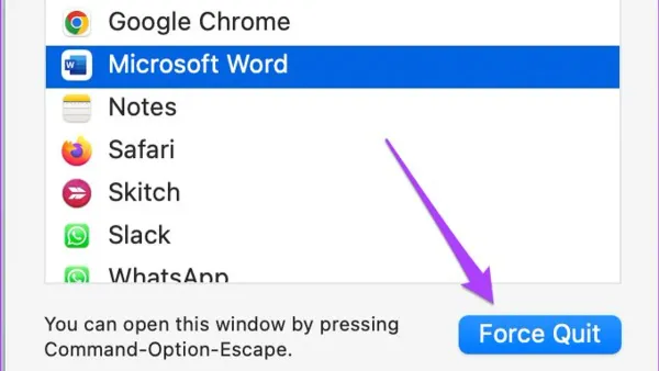 Fix Microsoft Word not responding on Mac with troubleshooting steps on screen