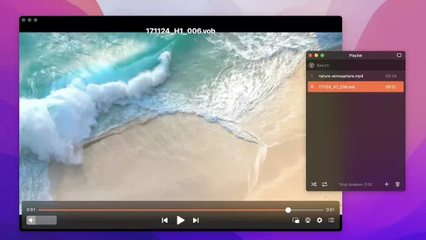MacBook displaying how to open.vob file on Mac with video player interface