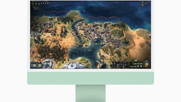 iMac M4 running Civilization VI showing gameplay on screen