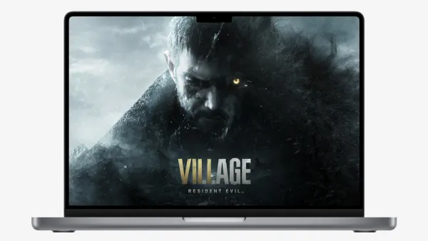 iMac M4 displaying Resident Evil Village gameplay on screen