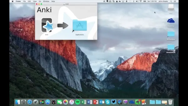 How to install Anki on Mac shown on laptop screen during installation process